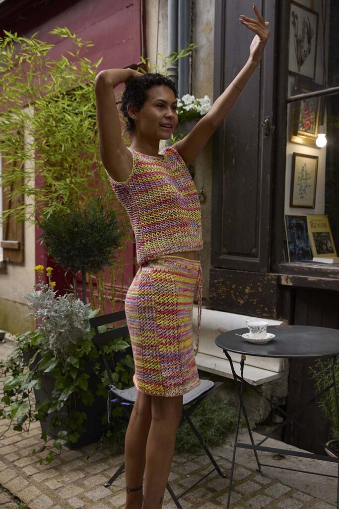 Débardeur 4 et jupe 5 catalogue Lang Yarns Punto 82 Lisboa