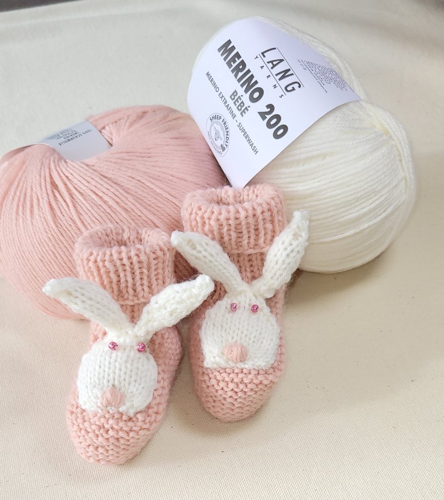 chaussons bébé laine Merino 200 bébé lang yarns