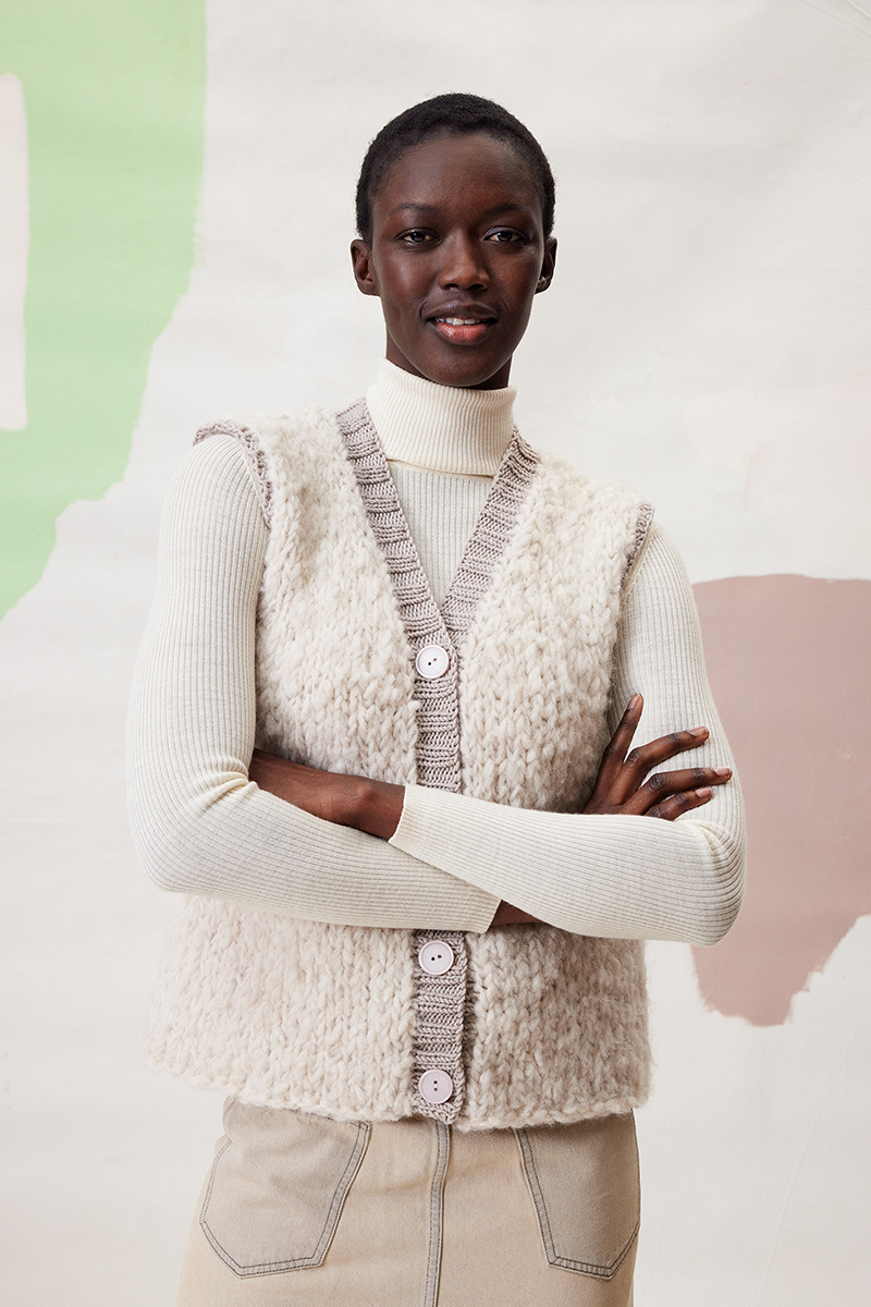 Gilet 36 du catalogue Lang Yarns FAM 290 Collection en laine Shirley