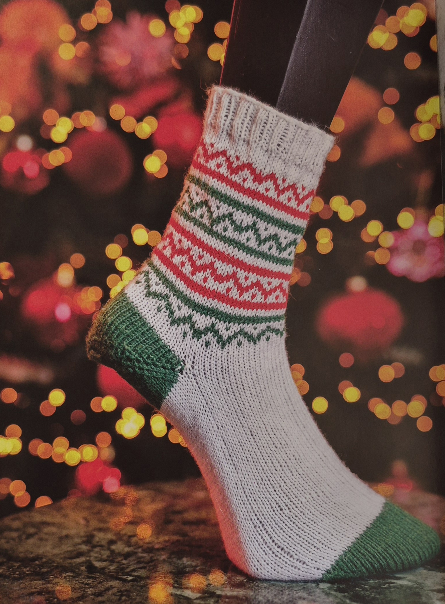 Chaussettes Classique de Noël du livre Chaussettes de Noël Tricot et Crochet avec M. Cey