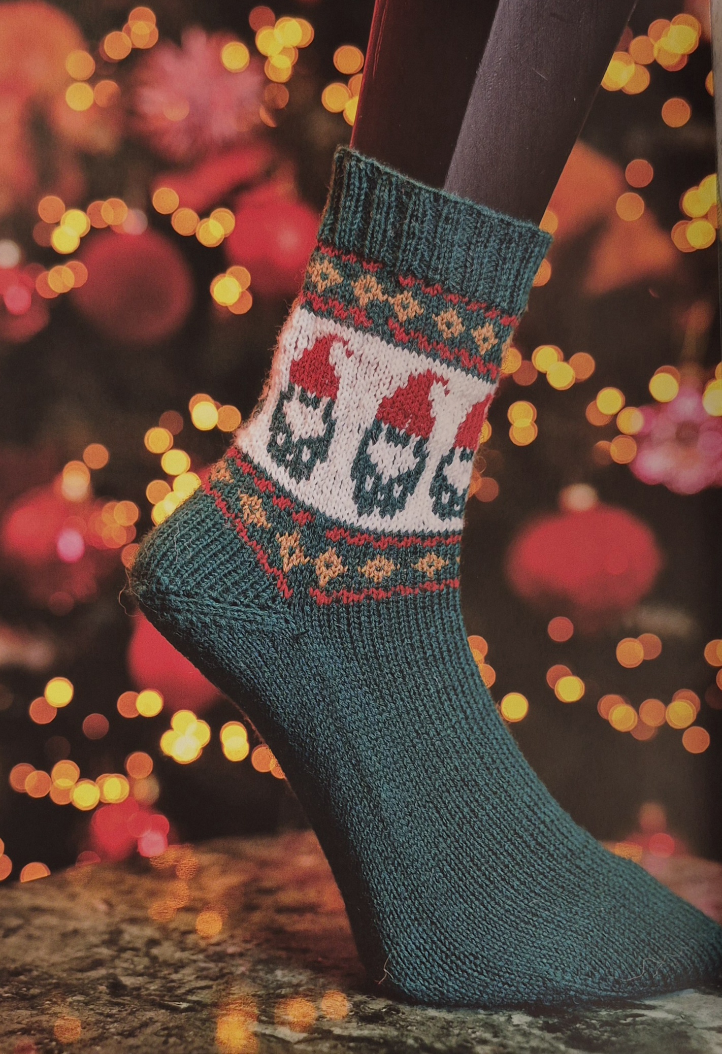 Chaussettes Lutins de Noël du livre Chaussettes de Noël Tricot et Crochet avec M. Cey