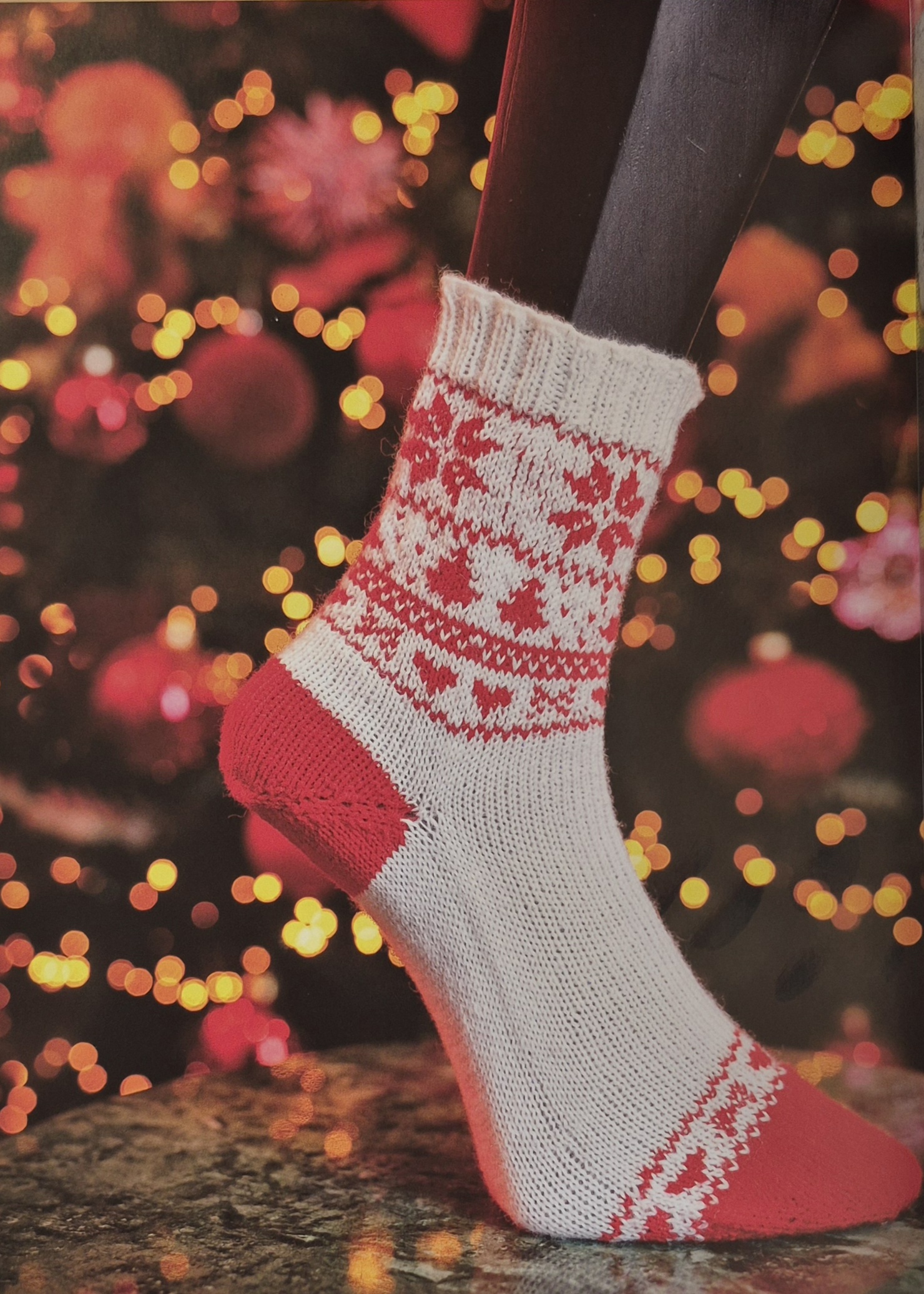 Chaussettes Noël plein d'Amour du livre Chaussettes de Noël Tricot et Crochet avec M. Cey