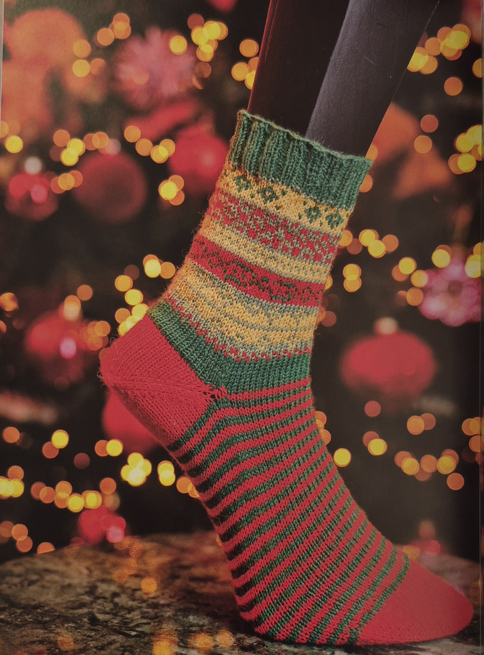 Chaussettes Tradition Nordique du livre Chaussettes de Noël Tricot et Crochet avec M. Cey