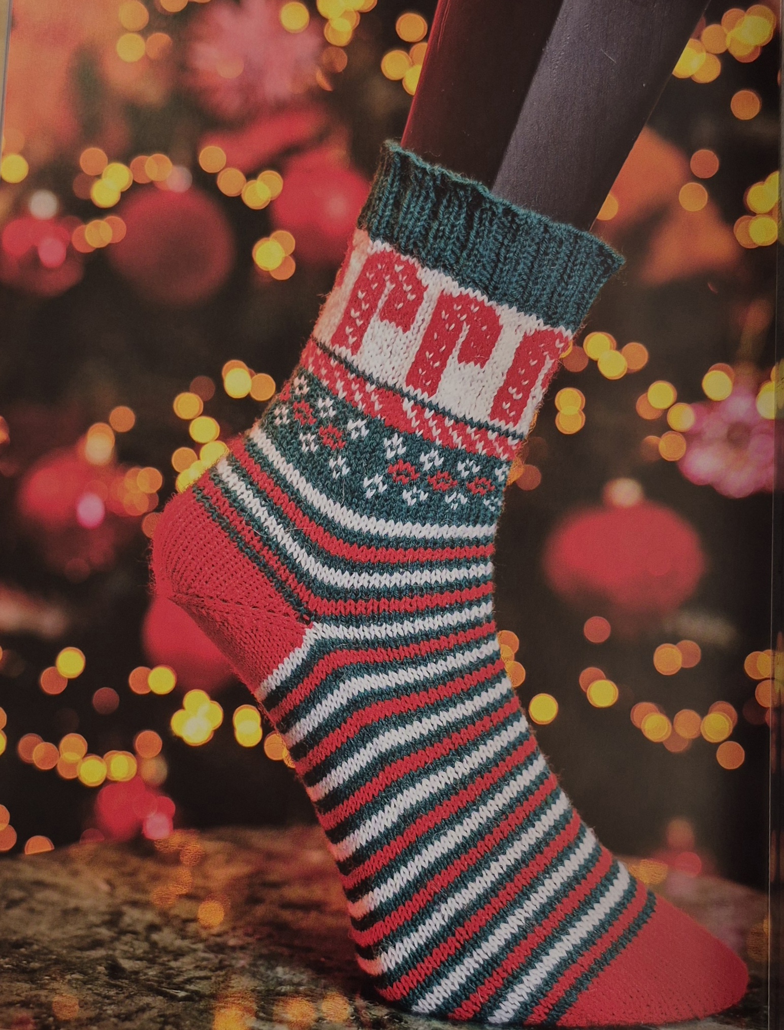 Chaussettes Sucres d'Orge du livre Chaussettes de Noël Tricot et Crochet avec M. Cey