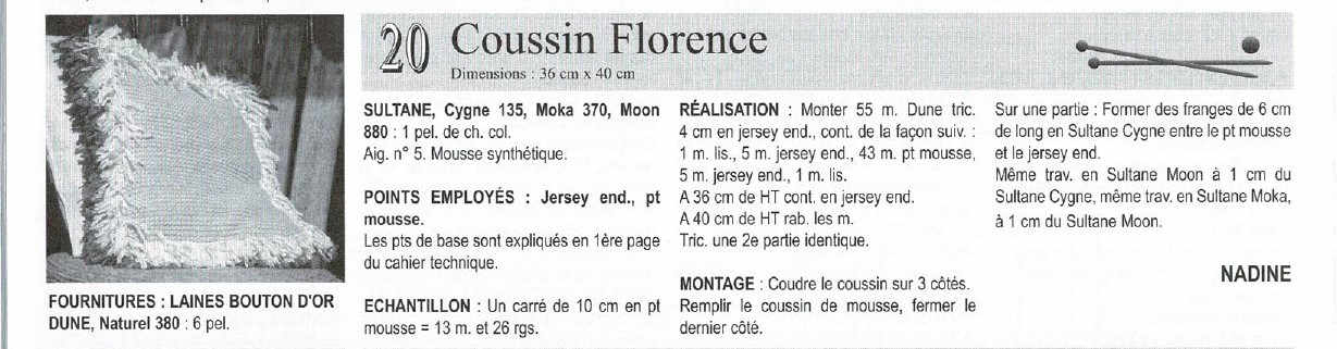 Explications coussin Florence Bouton d'Or