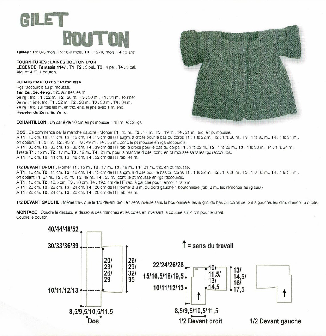 tricoter un gilet bébé explications