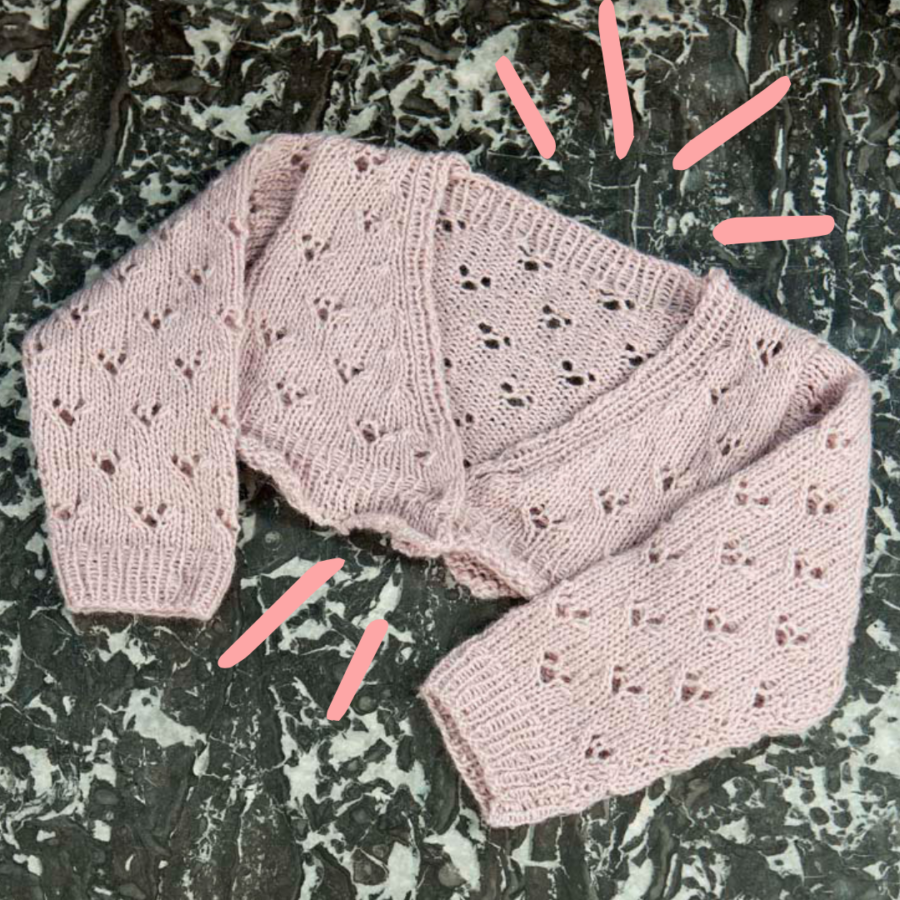 Point de jours en V en quinconces au tricot