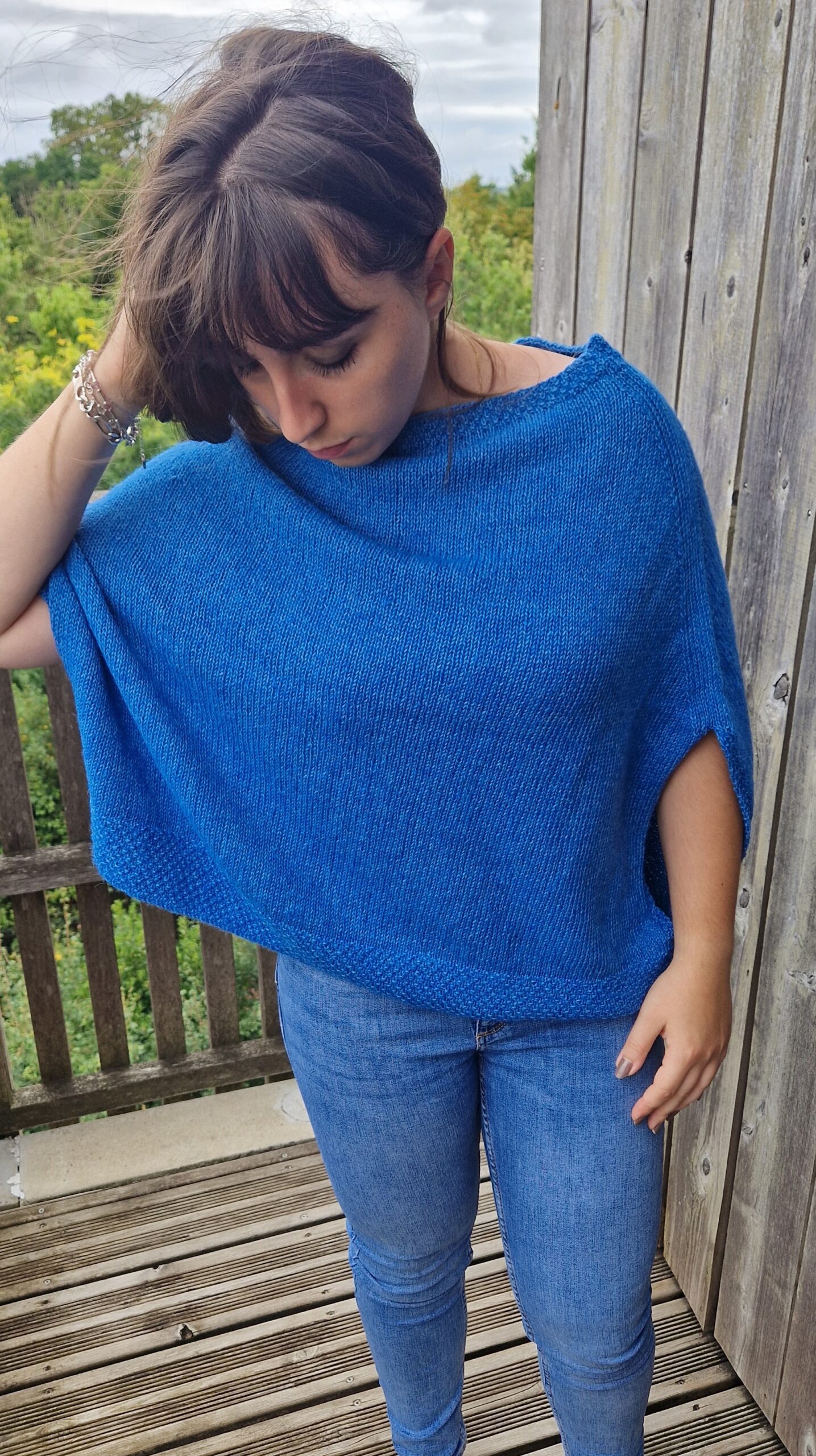 Pull ample en laine, coton et soie Regina de Lang Yarns