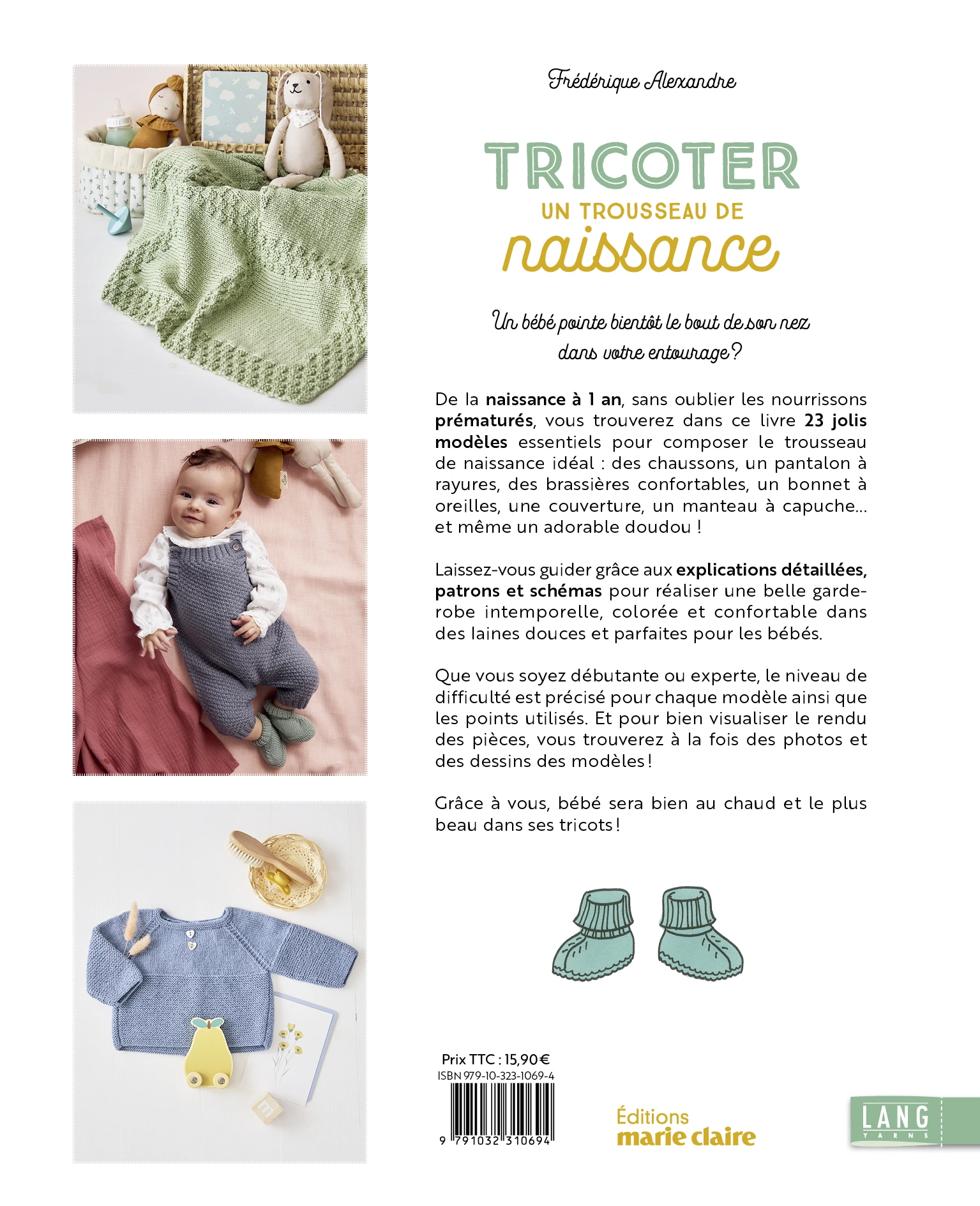 Livre tricoter un trousseau de naissance laines lang yarns de frederique alexandre