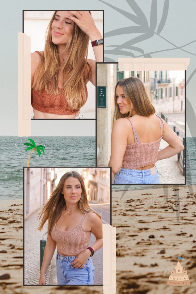 Crop-top Cakely Judith Jelena, laine, coton et yack Vaya de Lang Yarns