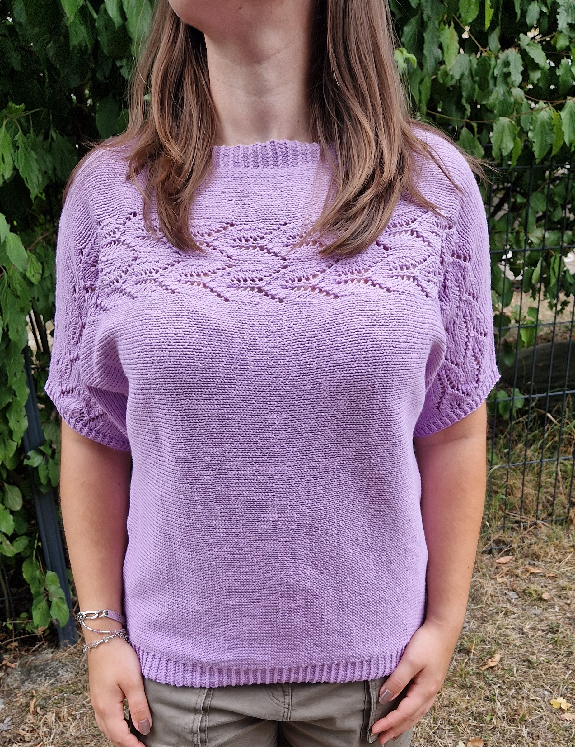 Pull ajouré en coton Baby Cotton, modèle 58 catalogue Lang Yarns FAM 276