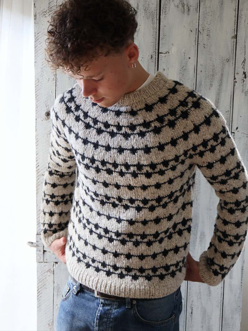 Pull Siw homme laine Donegal Tweed + Lang Yarns